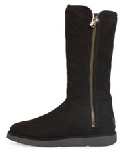 UGG® AUSTRALIA ABREE II TALL BLACK SUEDE ZIP UP BOOTS UK 5.5 EU 38 US 7 RRP £240