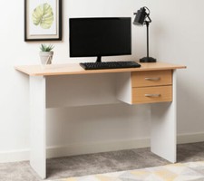 White & Beech Effect Desk