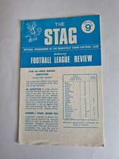 Mansfield Town V Notts County  25/3/1968 County Cup Semi Final Prog No Writing