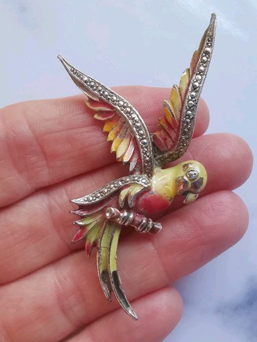 Vintage silver tone - vintage, enamel