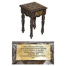 EXQUISITE SIDE TABLE MADE FROM THE TIMBER OF HMS FOUDROYANT NELSONS FLAGSHIP