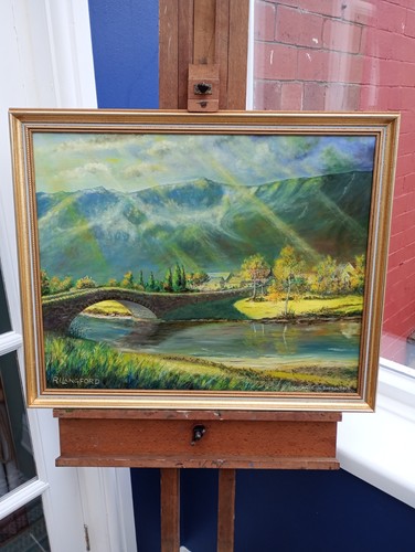 Oil board painting of - on,