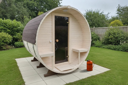 Outdoor barrel sauna - sauna, gas