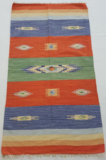 Vintage Handmade Traditional Navajo Turkish Kilim Floor Rug Carpet 157x90 cm