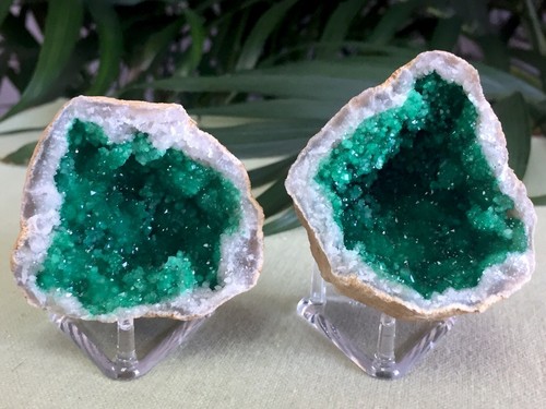 Green geode pair - pair,
