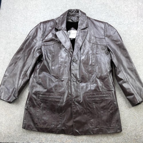 Bermans leather coat - leather, 46