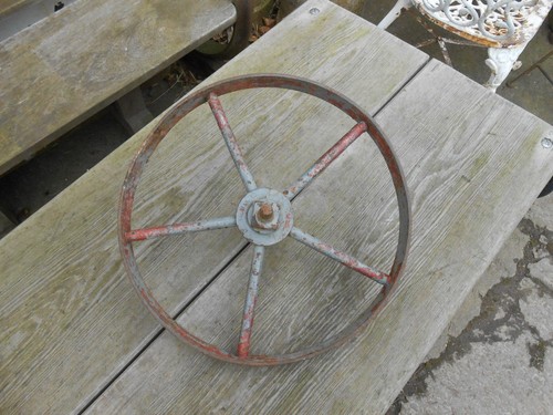 Antique iron wheelbarrow wheel - antique,