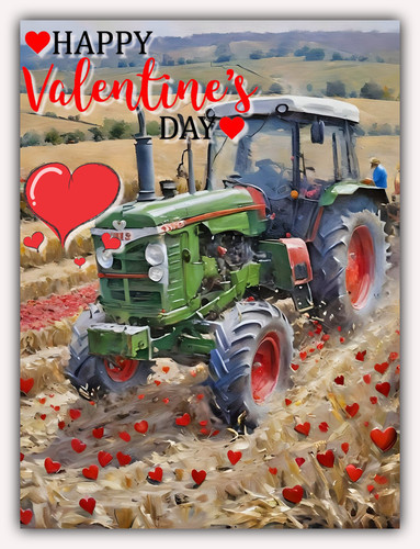 Tractor valentine day - valentine's,