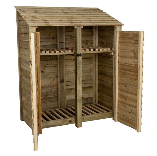 Wooden log store 6ft - store, double