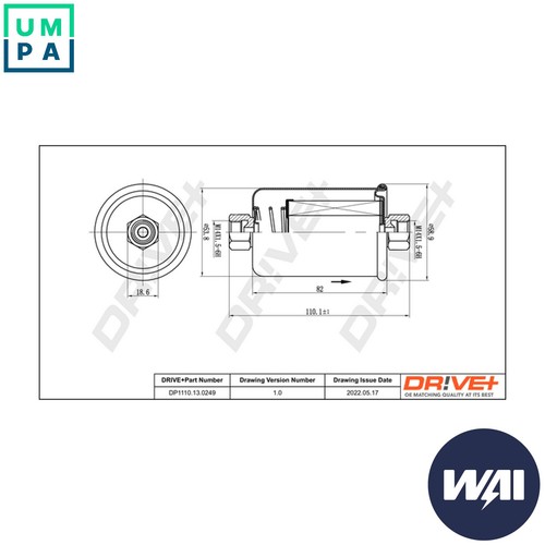 Fuel filter dp1110 0249 - fuel,