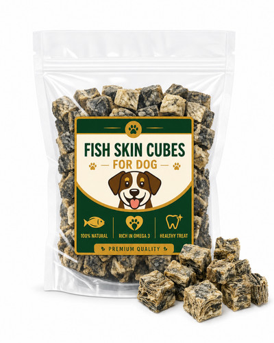 Fish skin cubes - fish, for