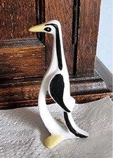 Vintage Cmielow STYLE Porcelain Black White Yellow Abstract Penguin Foreign 4” 