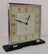Vintage 1950s Smiths Sectric Art Deco Chrome Cased Mid Century 16cm Mantle Clock