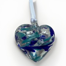 Blue Blown Glass Hanging Love