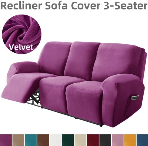 Velvet recliner sofa slip - recliner,