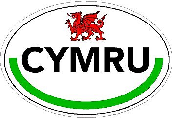 Wales cymru oval flag stickers - wales,