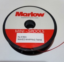 Marlow No 4 Waxed Whipping Twine - Red- 41m -134Ft  FREE DELIVERY