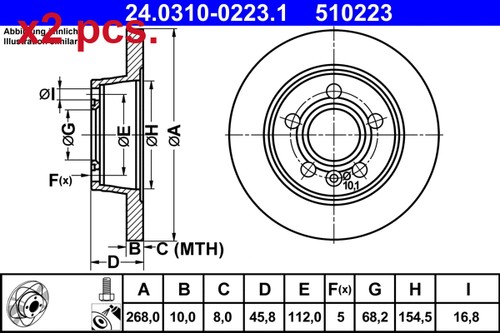Pcs rear brake disc rotos - x2,