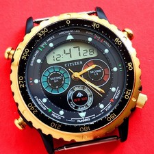 Citizen Yacht Timer Watch Black & Gold C050-088409 Cal C050 For Repair