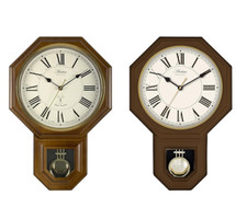 ACCTIM DARK WOOD EFFECT WALL CLOCK QUARTZ PENDULUM MOVEMENT HOME DECOR