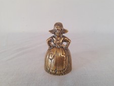 Vintage Brass Bell Lady Small Miniature Metal Hand Bell