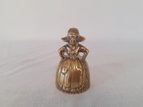 Vintage brass bell lady small - vintage,