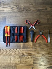 Electrician Tool Set Insulated Screwdrivers Scissors Pliers + Case Hand Tools
