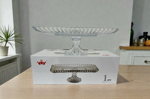 Vintage glass pedestal cake - vintage,