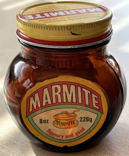 Vintage glass marmite jar - glass,