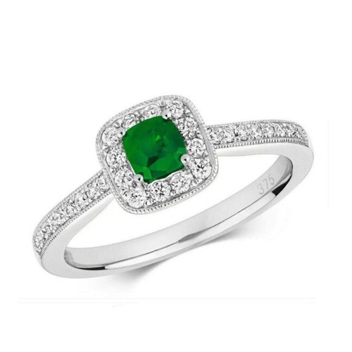 Real emerald and diamond ring - real,
