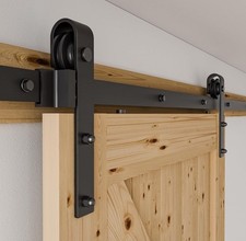 Sliding Barn Door Kit 6.6FT/200CM Black Heavy Duty Barn Door Sliding Hardware