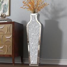 XL Large Silver Floor Vase