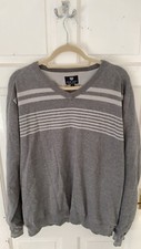 Men’s V Neck Palm Grove Golf Clothing Grey Jumper Size Large