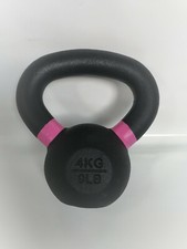 Again Faster 4kg Kettlebell, Cast Iron Weight 4 kg Pink Bands ***