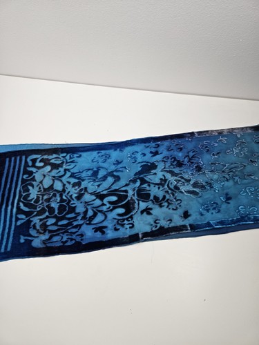 Velvet devore blue oblong - velvet,