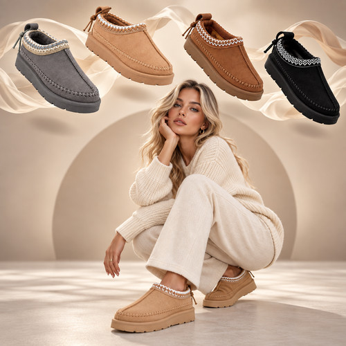 Womens faux suede warm fur - faux,