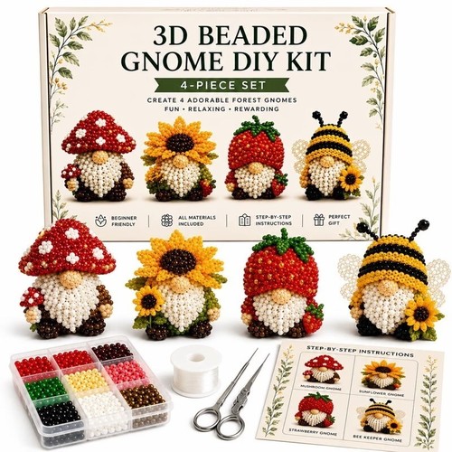 Diy beaded gnome craft - beaded,
