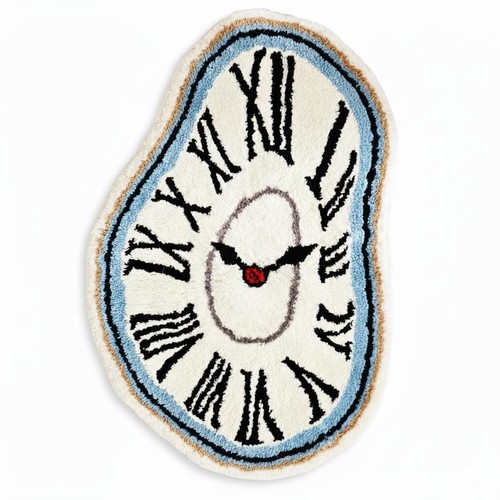 Melting clock rug - clock, tufted