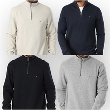 Zipped High Neck Tommy Hilfiger Mens Cotton Sweater Jumper