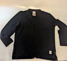 Thom Browne Long Sleeve Back Stripe Pique Tee Size 3 Large Navy
