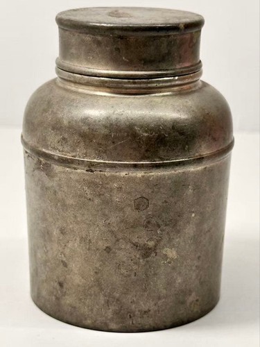 Old tin tea caddy antique - old,