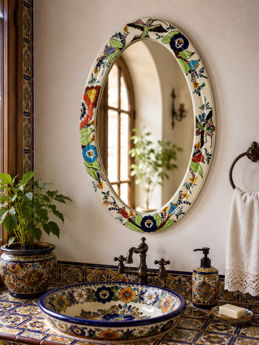 Mexican talavera mirror - talavera,