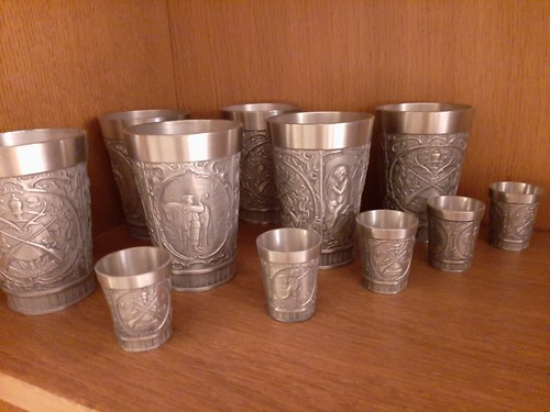 Pewter mugs set - pewter,