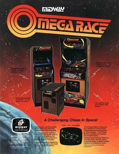 Omega race arcade - arcade, flyer