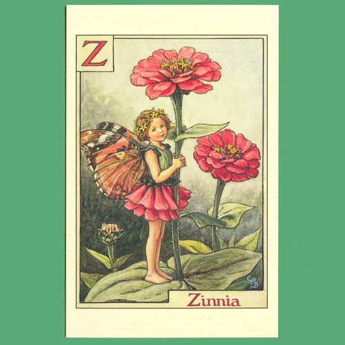 Postcard zinnia fairy - zinnia,