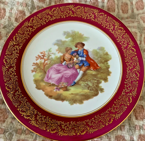 Limoges fragonard pattern - limoges, 7"