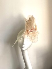 ivory off white saucer disc hat cream fascinator Wedding Ascot Derby Races