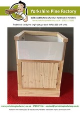 FREE STANDING solid pine single COTTAGE door Belfast sink cabinet - SINK, WT, PL