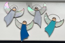 4 Stained Glass Xmas Angels
