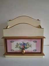 Shabby Chic Letter Rack Wall Mounted Painted Drawer Vintage Hand Made Thailand
